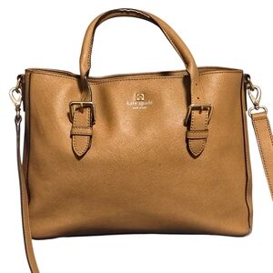 Kate Spade Brown Satchel with Gold Accents